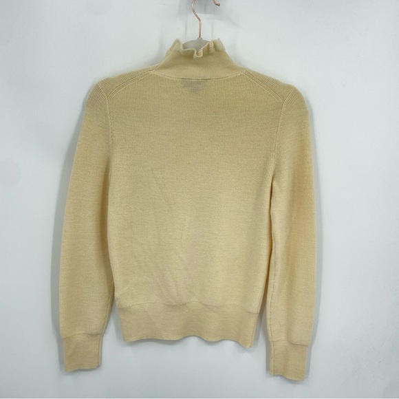 J. Crew Ruffleneck merino wool blend sweater Sz XS ivory cream - Picture 4 of 8
